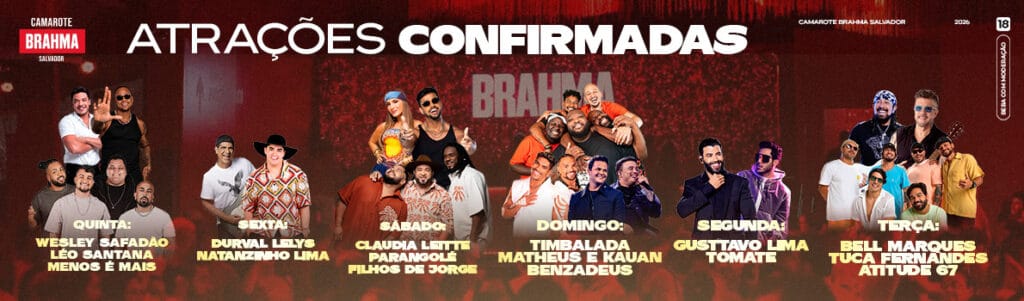 Atrações Camarote Brahma